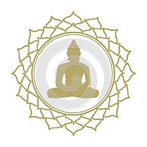 Meditative Buddha lotus flower