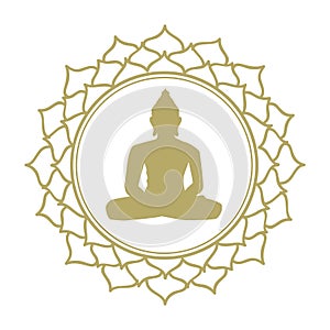 Meditative Buddha lotus flower photo