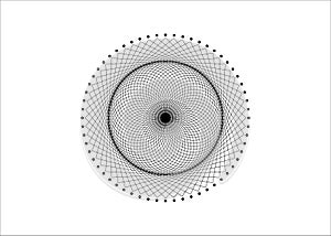 Meditative circle mandala, Sacred Geometry, round frame sign geometric logo design. Third eye concept, black line drawing mystic photo