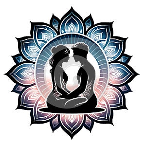 Meditative Lotus Embrace of Spiritual Connection
