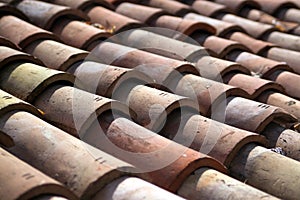 Mediteranian red roof tiles photo