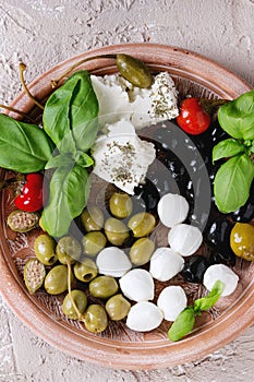 Mediterranean appetizer plate