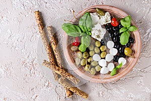 Mediterranean appetizer plate