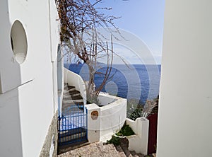 Mediterranean architecture on the streets of the Aeolian islands, Sicily, Italy