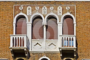 Mediterranean architecture of Venetian balconies