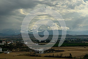 Mediterranean autumn evening view of mountains and sea 15