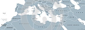Mediterranean Basin political map