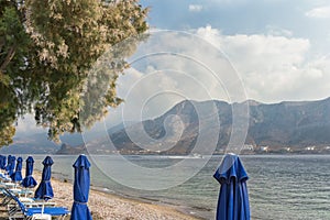 Mediterranean beach on Greek Telendos island