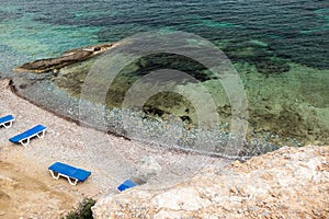 Mediterranean beach on Greek Telendos island