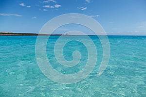 Mediterranean beach.Spiaggia La Pelosa, Stintino, Sardinia, Italy