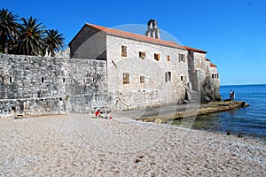 Mediterranean beach in spring time