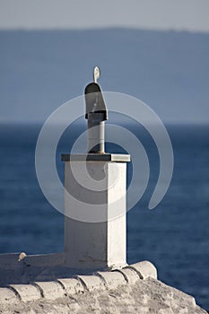 Mediterranean chimney on Adriatic island Brac