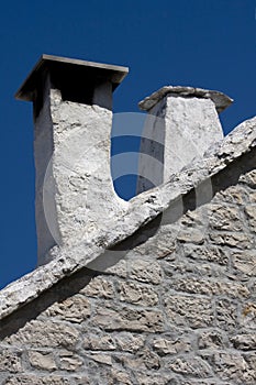 Mediterranean chimney on Adriatic island Brac