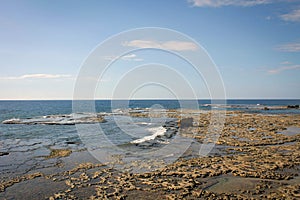 Mediterranean coast of ancient city Byblos view, Lebanon