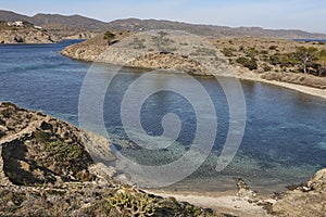 Mediterranean coast. Cape Creus shoreline. Port Lligat, Girona, Catalonia. Spain