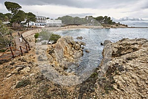 Mediterranean coast at Costa Brava. Portitxol beach. Empuries, Catalonia. Spain photo