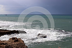 Mediterranean coast in the north of Israel