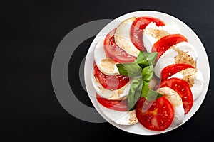 Mediterranean cuisine, fresh vegetarian food and italian culinary art concept with Caprese salad made of mozzarella cheese,