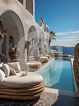 Mediterranean Elegance Overlooking Serene Seascape