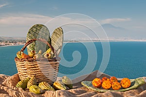 Mediterranean fruits and sea