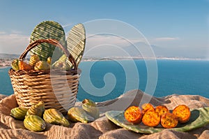 Mediterranean fruits and sea