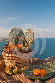 Mediterranean fruits and sea