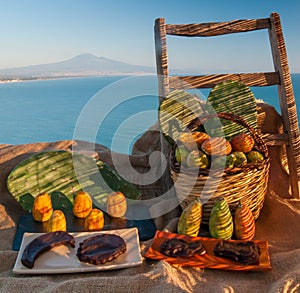 Mediterranean fruits and sea