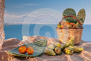 Mediterranean fruits and sea