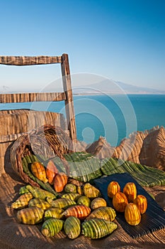 Mediterranean fruits and sea