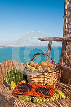 Mediterranean fruits and sea