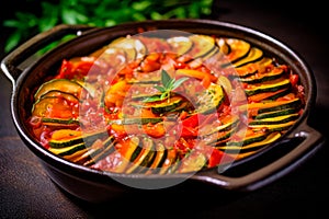 Mediterranean Harmony: Pisto de Verduras, A Wholesome Blend of SautÃÂ©ed Vegetables in Flavorful Tomato Sauce photo