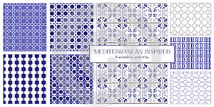 Mediterranean Inspired Seamless Repeating Patterns