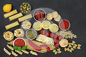 Mediterranean and Italian Food Cooking Ingredients