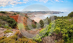 mediterranean landscape costa vicentina with view to amado beach