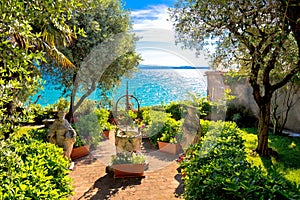 Mediterranean park on Lago di Garda view