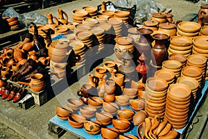 Mediterranean Rustic Large Clay Wine Pitchers