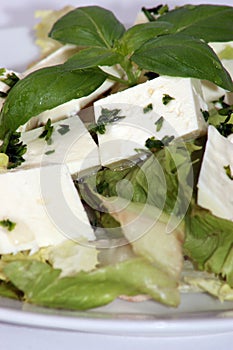 Mediterranean salad with feta cheese