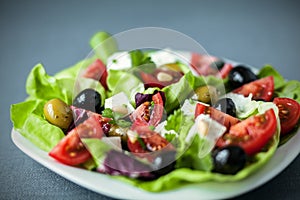 Mediterranean salad with feta and olives