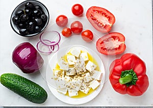 Mediterranean salad food ingredients