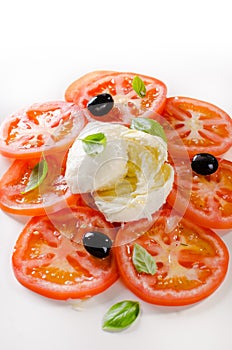 Mediterranean salad of fresh ripe tomatoes