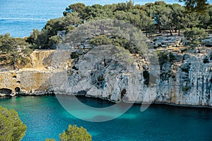 Mediterranean sea. ?alanques near Cassis. Provence tourism.