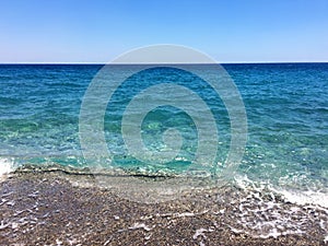 Beautiful serf of mediterranean sea photo