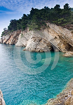 Cliff under the water