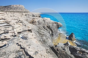 Mediterranean sea landscape. Cavo Greco, Cyprus.