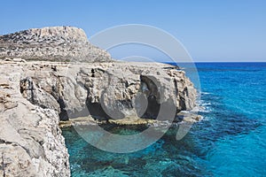 Mediterranean sea landscape. Cavo Greco, Cyprus.