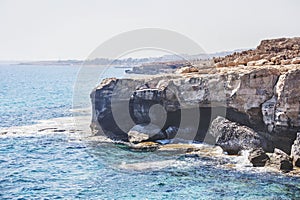 Mediterranean sea landscape. Cavo Greco, Cyprus.