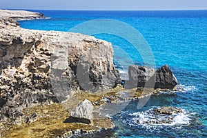 Mediterranean sea landscape. Cavo Greco, Cyprus.