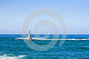 Mediterranean sea landscape over old town of Jaffa in Tel Aviv, Israel