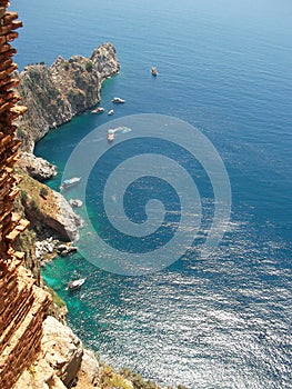 Mediterranean sea and mountains near Alanya (country Turkey)