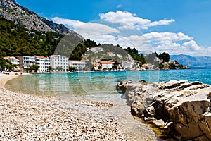Mediterranean Sea and Pebble Beach in Croatia